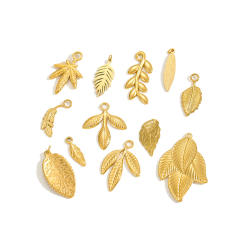 Ancient Gold Hanging DIY Metallic Accessories Bracelet Necklace Personalized Accessories Leaf Feather Retro Pendant