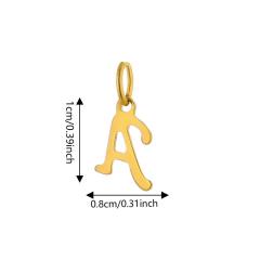 Stainless steel plating 14K gold 26 English letter pendant titanium steel DIY jewelry accessories wholesale