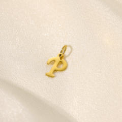 Stainless steel plating 14K gold 26 English letter pendant titanium steel DIY jewelry accessories wholesale