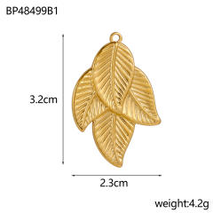 Ancient Gold Hanging DIY Metallic Accessories Bracelet Necklace Personalized Accessories Leaf Feather Retro Pendant