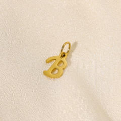 Stainless steel plating 14K gold 26 English letter pendant titanium steel DIY jewelry accessories wholesale
