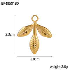 Ancient Gold Hanging DIY Metallic Accessories Bracelet Necklace Personalized Accessories Leaf Feather Retro Pendant