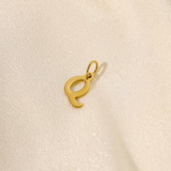 Stainless steel plating 14K gold 26 English letter pendant titanium steel DIY jewelry accessories wholesale