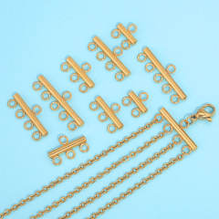 Stainless Steel Porous Connection Pendant Buckle Stick Welding Ring Connection Necklace Bracelet Buckle DIY Handmade Jewelry Accessories