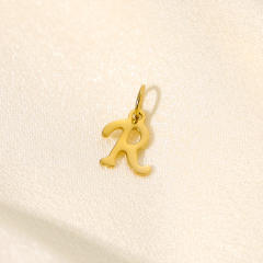 Stainless steel plating 14K gold 26 English letter pendant titanium steel DIY jewelry accessories wholesale