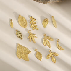 Ancient Gold Hanging DIY Metallic Accessories Bracelet Necklace Personalized Accessories Leaf Feather Retro Pendant