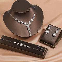 Water Drops Pearl Necklace Earrings Jewelry suit Women's High-end Bridal Accessories Jewelry Two-piece Set