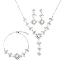 Water Drops Pearl Necklace Earrings Jewelry suit Women's High-end Bridal Accessories Jewelry Two-piece Set