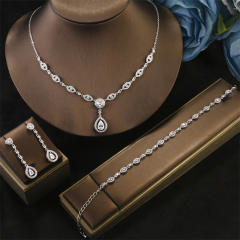 Hot sale Water Drop Stone Three-piece Set Female Fine Jewelry Accessories Wholesale