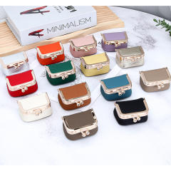 Jewelry Bag Genuine Leather Mini Ring Necklace Earrings Jewelry Box for Women