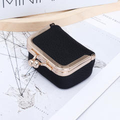 Jewelry Bag Genuine Leather Mini Ring Necklace Earrings Jewelry Box for Women