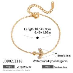 18KG holiday styel full diamond shell seahorse stainless steel necklace bracelet set