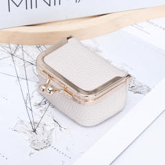 Jewelry Bag Genuine Leather Mini Ring Necklace Earrings Jewelry Box for Women