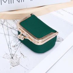 Jewelry Bag Genuine Leather Mini Ring Necklace Earrings Jewelry Box for Women