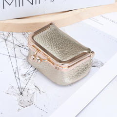 Jewelry Bag Genuine Leather Mini Ring Necklace Earrings Jewelry Box for Women
