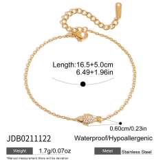 18KG holiday styel full diamond shell seahorse stainless steel necklace bracelet set
