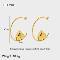 Exaggerated Glossy Round Ball Heart-Shaped Stainless Steel Earrings