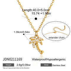 18KG holiday styel full diamond shell seahorse stainless steel necklace bracelet set