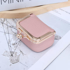 Jewelry Bag Genuine Leather Mini Ring Necklace Earrings Jewelry Box for Women