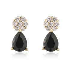 Elegant diamond flower colorful drop earrings studs copper earrings
