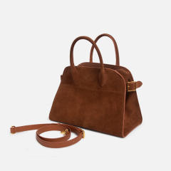 Suede Genuine Leather Big Bag Notebook Office Handbag for Women Cowhide Large Capacity Women's Tote Bag