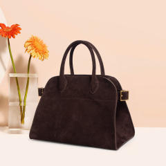 Suede Genuine Leather Big Bag Notebook Office Handbag for Women Cowhide Large Capacity Women's Tote Bag