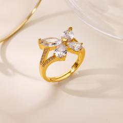 Light Luxury Versatile Zirconia Ring Fashion Simple Stainless Steel RingS Wholesale