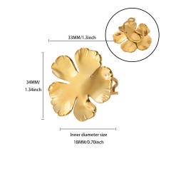 New French Retro Natural Stone Zircon Ring Flower Round Opening Stainless Steel Ring