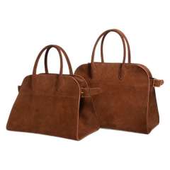 Suede Genuine Leather Big Bag Notebook Office Handbag for Women Cowhide Large Capacity Women's Tote Bag
