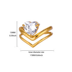 Light Luxury Versatile Zirconia Ring Fashion Simple Stainless Steel RingS Wholesale