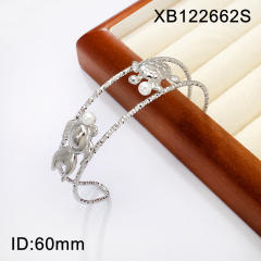 Titanium Steel Starfish Conch Sun Opening Women's Bracelet Ocean Style stainless steel bangle