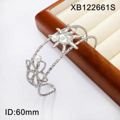 Titanium Steel Starfish Conch Sun Opening Women's Bracelet Ocean Style stainless steel bangle