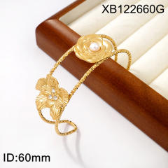 Titanium Steel Starfish Conch Sun Opening Women's Bracelet Ocean Style stainless steel bangle