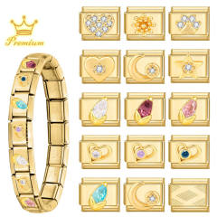 Charms DIY Italian Module Personality Bracelet Gold Base Moon Module Jewelry Creative Bracelet Accessories