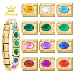 DIY Splicing Welded Gold Gemstone Bracelet Italian Module Bracelet Jewelry Creative Bracelet Accessories