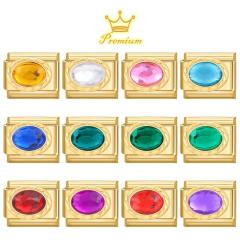 DIY Splicing Welded Gold Gemstone Bracelet Italian Module Bracelet Jewelry Creative Bracelet Accessories