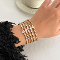 18KG tennis chain bracelet stainless steel bracelet diamond bracelet