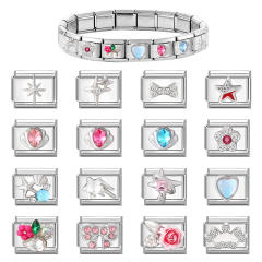 Creative Module Charms Steel Color DIY Square Module Jewelry Personalized Retro Handmade Craft Bracelet Accessories