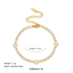 18KG tennis chain bracelet stainless steel bracelet diamond bracelet