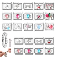Creative Module Charms Steel Color DIY Square Module Jewelry Personalized Retro Handmade Craft Bracelet Accessories
