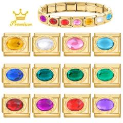DIY Splicing Welded Gold Gemstone Bracelet Italian Module Bracelet Jewelry Creative Bracelet Accessories