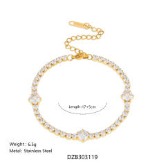 18KG tennis chain bracelet stainless steel bracelet diamond bracelet