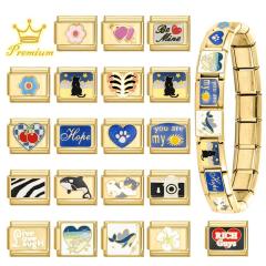Fashion Creative Gold Bottom Bracelet Necklace Ring Bracelet Module Elegant DIY Pendant Italian Jewelry Accessories