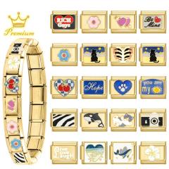 Fashion Creative Gold Bottom Bracelet Necklace Ring Bracelet Module Elegant DIY Pendant Italian Jewelry Accessories