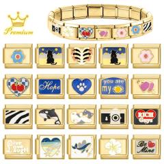 Fashion Creative Gold Bottom Bracelet Necklace Ring Bracelet Module Elegant DIY Pendant Italian Jewelry Accessories
