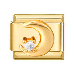 Module Charms in Gold with Simple Micro-Inlaid Zircon Design, DIY Connectable European-Style Creative Bracelet Jewelry Accessories
