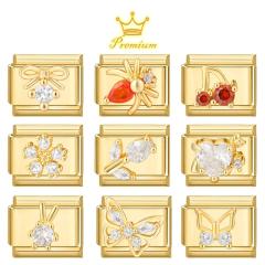 Elegant Italian Gold Bottom DIY Pendant Fashion Creative Italian Exquisite Bracelet Pendant Module Jewelry Accessories
