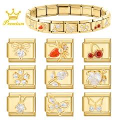 Elegant Italian Gold Bottom DIY Pendant Fashion Creative Italian Exquisite Bracelet Pendant Module Jewelry Accessories