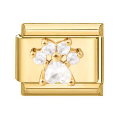 Module Charms in Gold with Simple Micro-Inlaid Zircon Design, DIY Connectable European-Style Creative Bracelet Jewelry Accessories