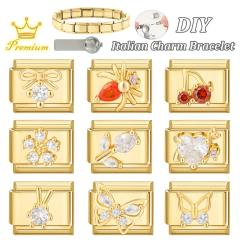 Elegant Italian Gold Bottom DIY Pendant Fashion Creative Italian Exquisite Bracelet Pendant Module Jewelry Accessories